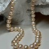 14K YELLOW GOLD CLASP FRESH WATER PINK PEARL NECKLACE 18 Inch