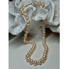 14K YELLOW GOLD CLASP FRESH WATER PINK PEARL NECKLACE 18 Inch