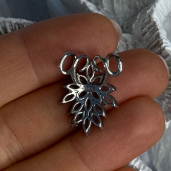 925 Sterling Silver Tanzanite Flower Pendant Length 0.80 Inch