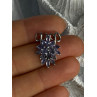 925 Sterling Silver Tanzanite Flower Pendant Length 0.80 Inch