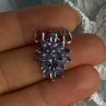 925 Sterling Silver Tanzanite Flower Pendant Length 0.80 Inch
