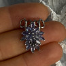 925 Sterling Silver Tanzanite Flower Pendant Length 0.80 Inch