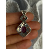 925 Sterling Silver Amethyst & Marcasite Pendant Length 1.50 Inch