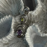 925 Sterling Silver Amethyst & Peridot & Topaz Pendant Length 1.30 Inch