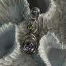 925 Sterling Silver Amethyst & Peridot & Topaz Pendant Length 1.30 Inch