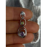 925 Sterling Silver Amethyst & Peridot & Topaz Pendant Length 1.30 Inch
