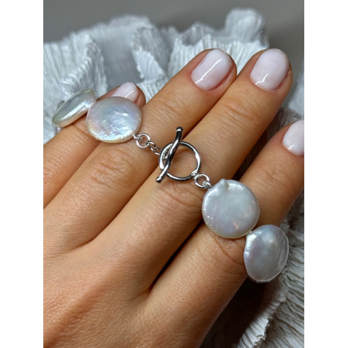 925 STERLING SILVER WATER FRESH PEARL BRACELET LENGTH 8 Inch