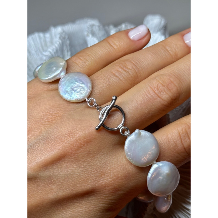 925 STERLING SILVER WATER FRESH PEARL BRACELET LENGTH 8 Inch