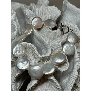 925 STERLING SILVER WATER FRESH PEARL BRACELET LENGTH 8 Inch
