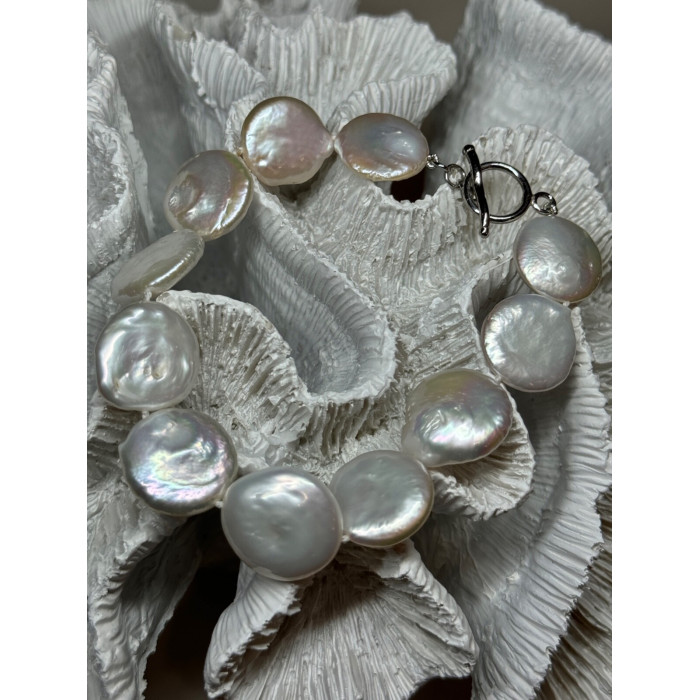 925 STERLING SILVER WATER FRESH PEARL BRACELET LENGTH 8 Inch