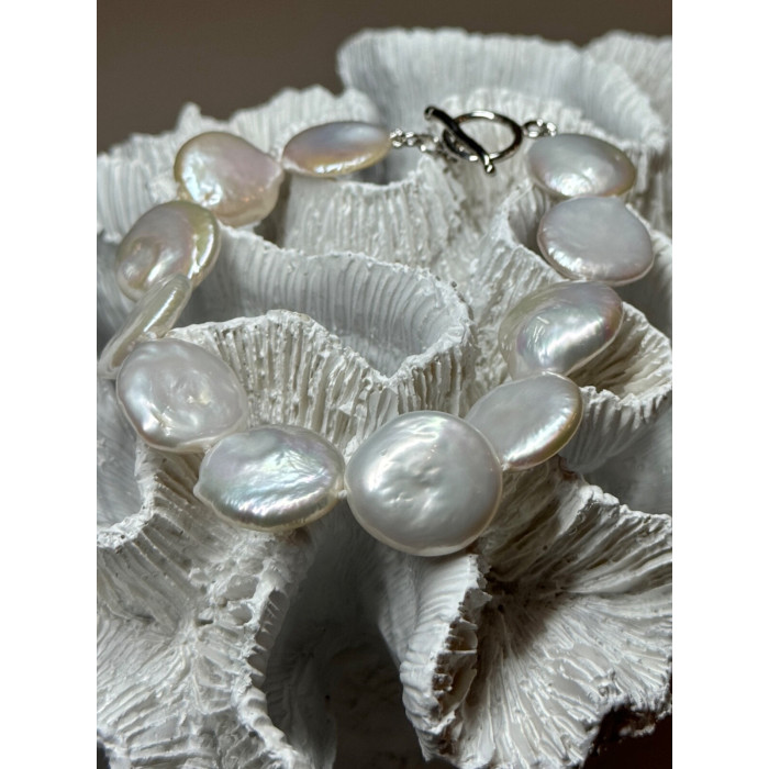 925 STERLING SILVER WATER FRESH PEARL BRACELET LENGTH 8 Inch