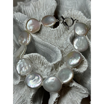 925 STERLING SILVER WATER FRESH PEARL BRACELET LENGTH 8 Inch