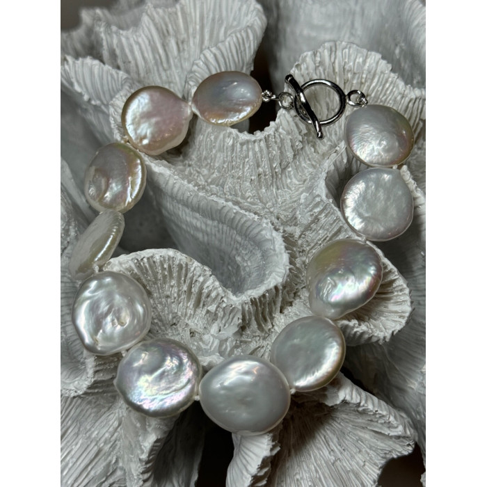 925 STERLING SILVER WATER FRESH PEARL BRACELET LENGTH 8 Inch