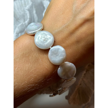 925 STERLING SILVER WATER FRESH PEARL BRACELET LENGTH 8 Inch