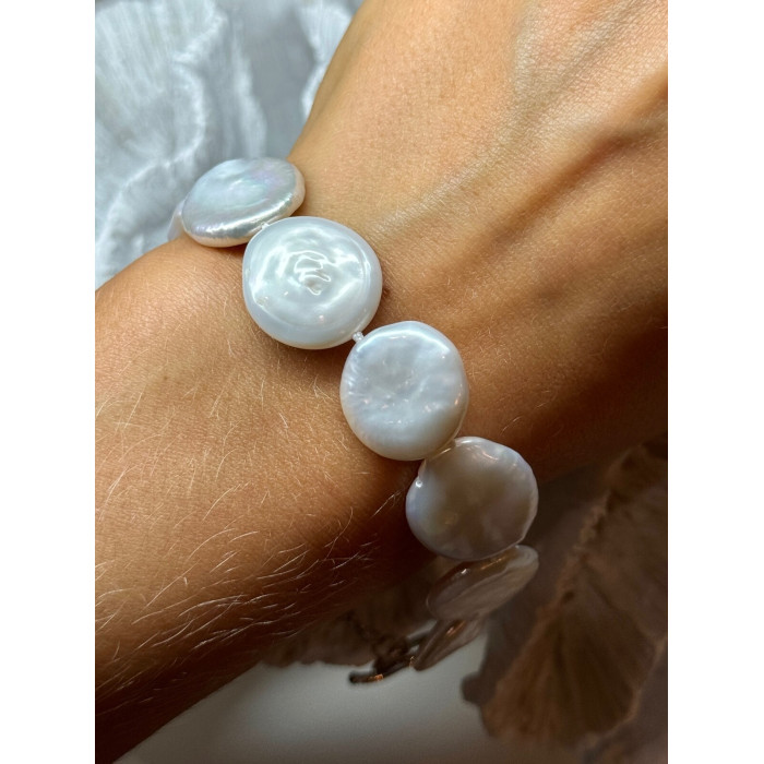 925 STERLING SILVER WATER FRESH PEARL BRACELET LENGTH 8 Inch