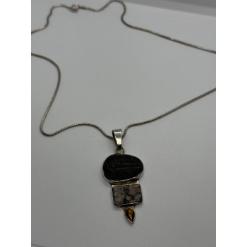 925 STERLING SILVER AGATE NECKLACE