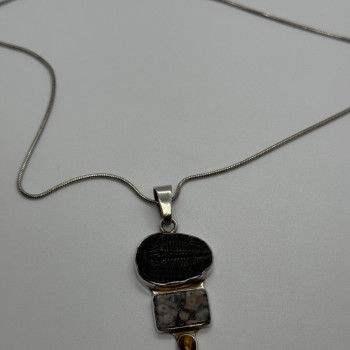 925 Sterling Silver Agate Necklace