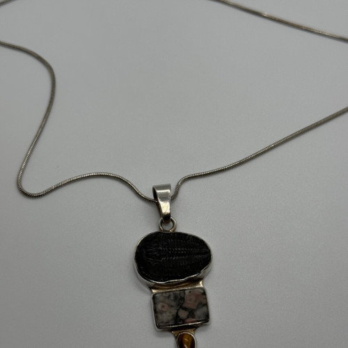 925 Sterling Silver Agate Necklace