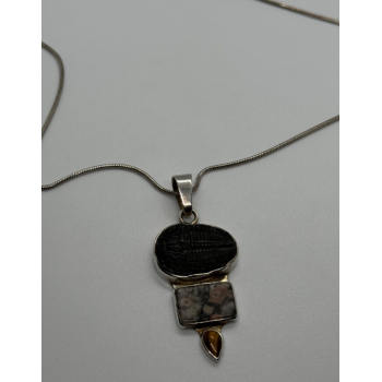 925 STERLING SILVER AGATE NECKLACE