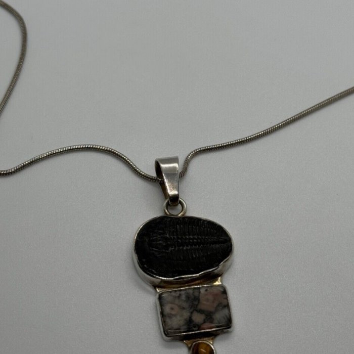 925 Sterling Silver Agate Necklace