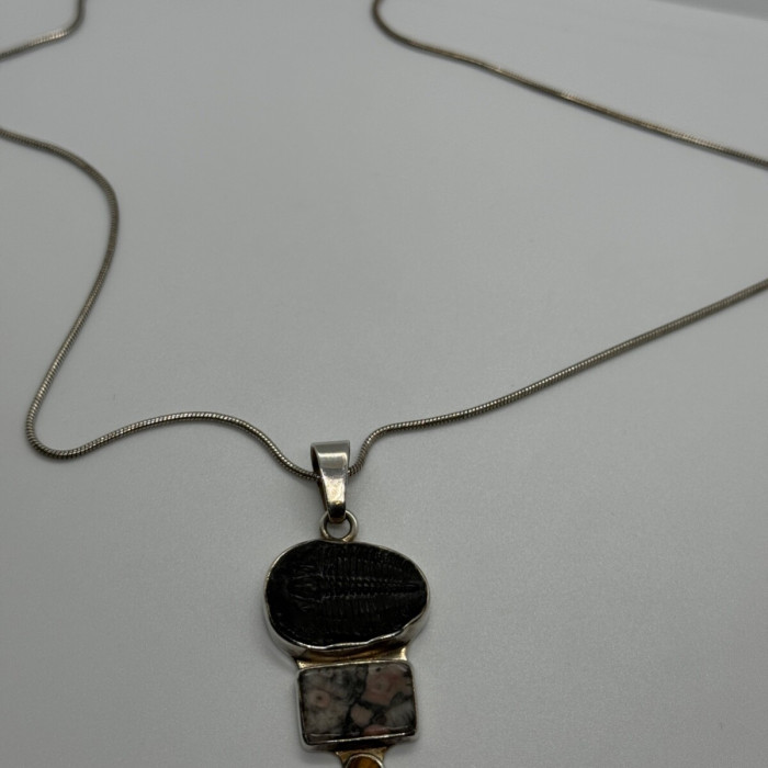 925 Sterling Silver Agate Necklace