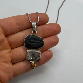 925 Sterling Silver Agate Necklace