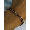 925 Sterling Silver Gold Plated Garnet Bracelet Length 7.5