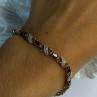 925 Sterling Silver Gold Plated Garnet Bracelet Length 7.5
