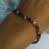 925 Sterling Silver Gold Plated Garnet Bracelet Length 7.5