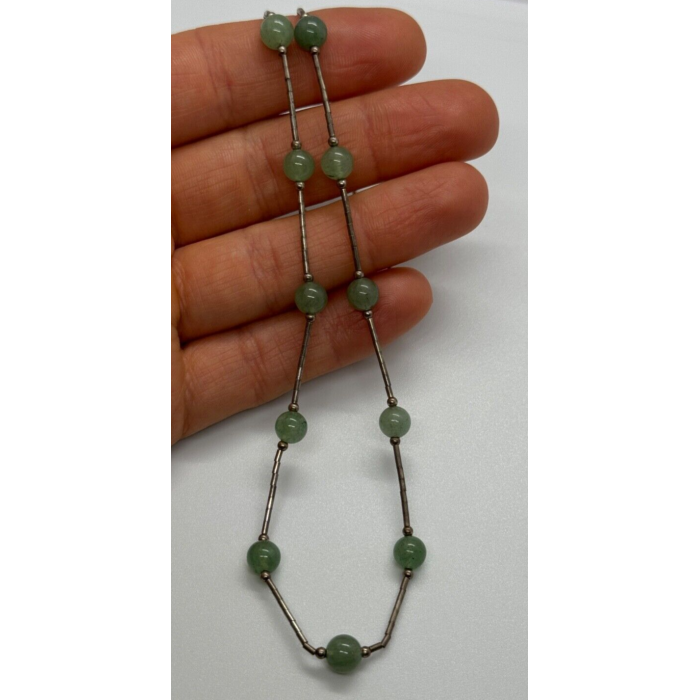 925 STERLING SILVER  NEPHRITE NECKLACE