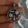 Authentic Pandora Tree Of Life 925 Sterling Silver CZ Pendant Length 1.30 Inch