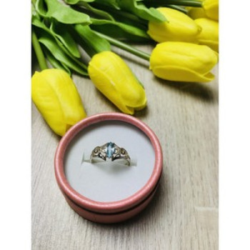925 Sterling Silver Topaz Ring Size 8.5