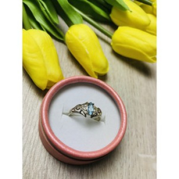 925 Sterling Silver Topaz Ring Size 8.5