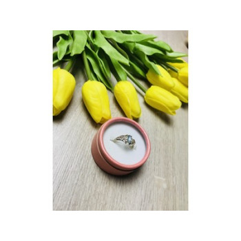 925 Sterling Silver Topaz Ring Size 8.5