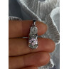 Ws 925 Sterling Silver Flip Flop Sandal Pink & White CZ Pendant Length 1.30 Inch