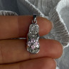 Ws 925 Sterling Silver Flip Flop Sandal Pink & White CZ Pendant Length 1.30 Inch