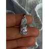Ws 925 Sterling Silver Flip Flop Sandal Pink & White CZ Pendant Length 1.30 Inch