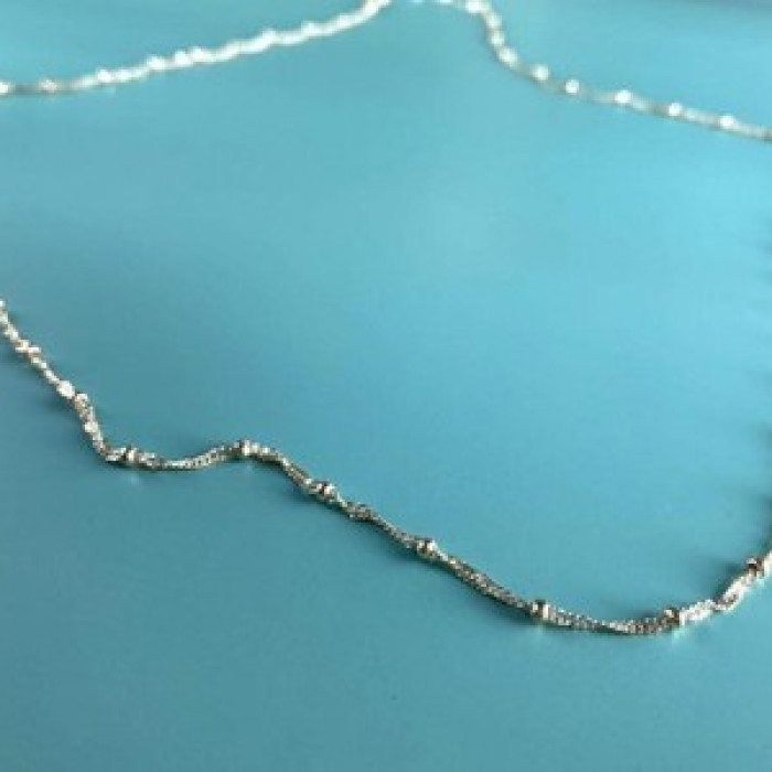 925 Sterling Silver Necklace Italy 29.9 in