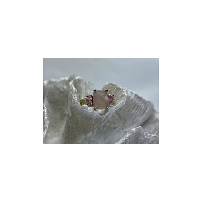 925 Sterling Silver Morganite & Spinel Ring Size 9