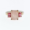 925 Sterling Silver Morganite & Spinel Ring Size 9