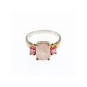 925 Sterling Silver Morganite & Spinel Ring Size 9