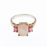 925 Sterling Silver Morganite & Spinel Ring Size 9