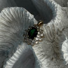 925 Sterling Silver Gold Plated Emerald & Beryl Pendant Length 0.80 Inch