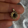 925 Sterling Silver Gold Plated Emerald & Beryl Pendant Length 0.80 Inch