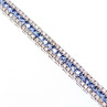 925 Sterling Silver Tanzanite & CZ Bracelet Size 7.5 IN