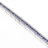 925 Sterling Silver Tanzanite & CZ Bracelet Size 7.5 IN