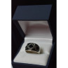925 Sterling Silver Black Nephrite & Marcasites Ring Size 8