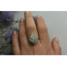 925 Sterling Silver Gold Plated Blue Spinel Ring Size 8