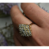 925 Sterling Silver Gold Plated Blue Spinel Ring Size 8