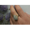 925 Sterling Silver Gold Plated Blue Spinel Ring Size 8